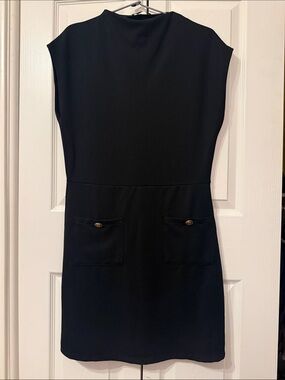 Zara NAVY Mini Dress with Pocket Buttons